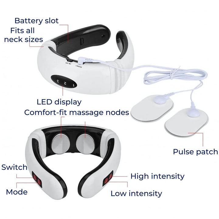 NeckEase | Vibration Neck Massager – Pain Relief – Portable Design – Soothes Stiff Muscles – Stress & Tension Relief Bowlift