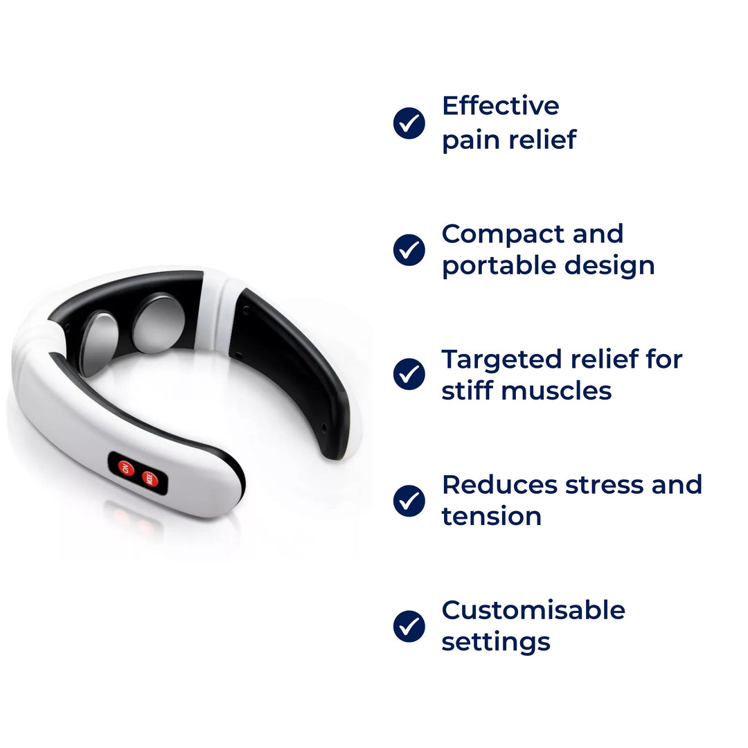NeckEase | Vibration Neck Massager – Pain Relief – Portable Design – Soothes Stiff Muscles – Stress & Tension Relief Bowlift