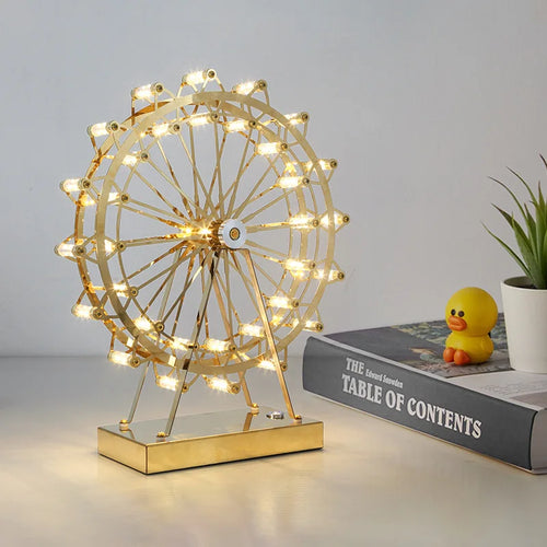 LED Ferris Wheel Desk Lamp, Decorative Lighting with Music Function, Retro Desk Light for Home | Bowlift