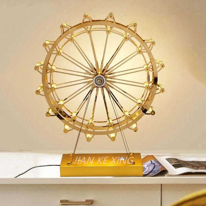 LED Ferris Wheel Desk Lamp, Decorative Lighting with Music Function, Retro Desk Light for Home | Bowlift