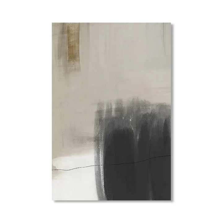 Beige Gray Black Scandinavian Abstract Wall Art Fine Art Canvas Prints Beige Grey Pictures For Minimalist Living Room Art For Contemporary Interiors | Bowlift