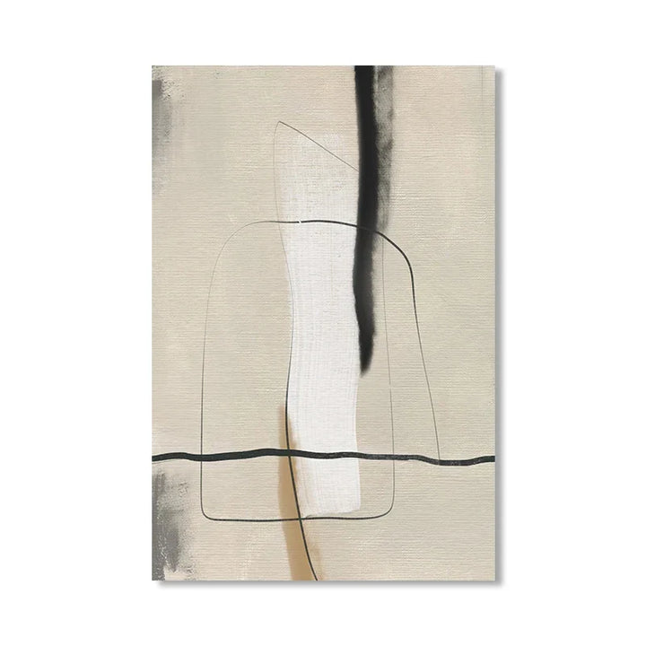 Beige Gray Black Scandinavian Abstract Wall Art Fine Art Canvas Prints Beige Grey Pictures For Minimalist Living Room Art For Contemporary Interiors | Bowlift