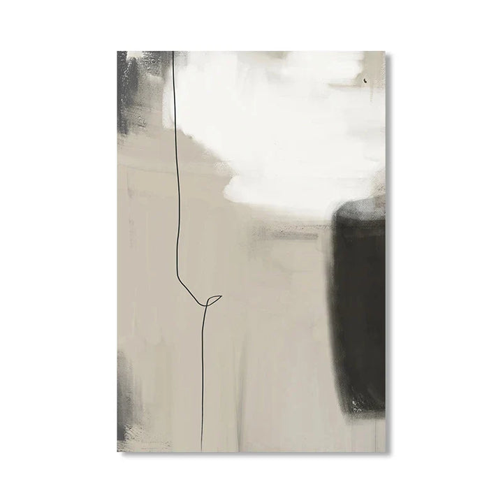 Beige Gray Black Scandinavian Abstract Wall Art Fine Art Canvas Prints Beige Grey Pictures For Minimalist Living Room Art For Contemporary Interiors | Bowlift