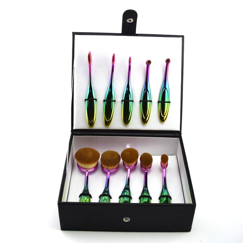 Rainbow Makeup Brushes - 10 Piece Set | Bowlift