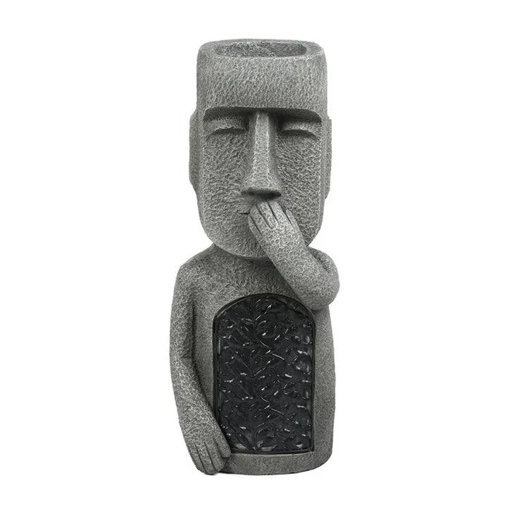 BowLift | Easter Island Flower Pot Statue with LED Light - MoaiGlow