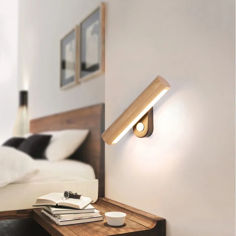 LED Wall Lamp made of Wood – Modern Wall Light for Bedroom | Bowlift