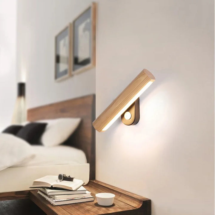LED Wall Lamp made of Wood – Modern Wall Light for Bedroom | Bowlift