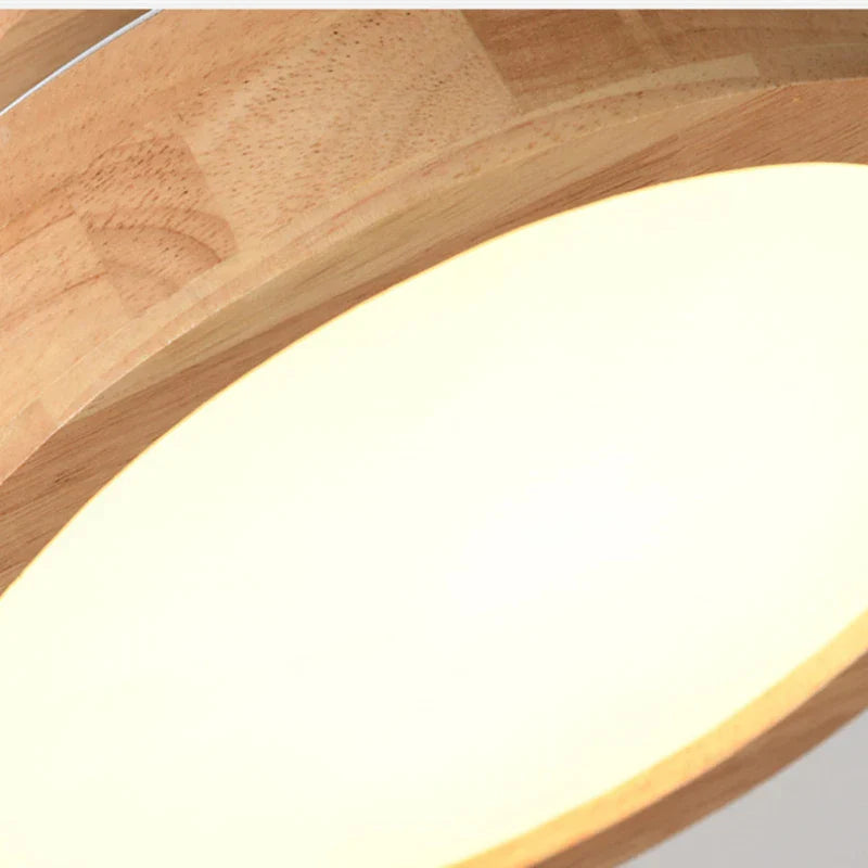 Round solid wood ceiling light – Scandinavian lamp for living room and hallway | Bowlift