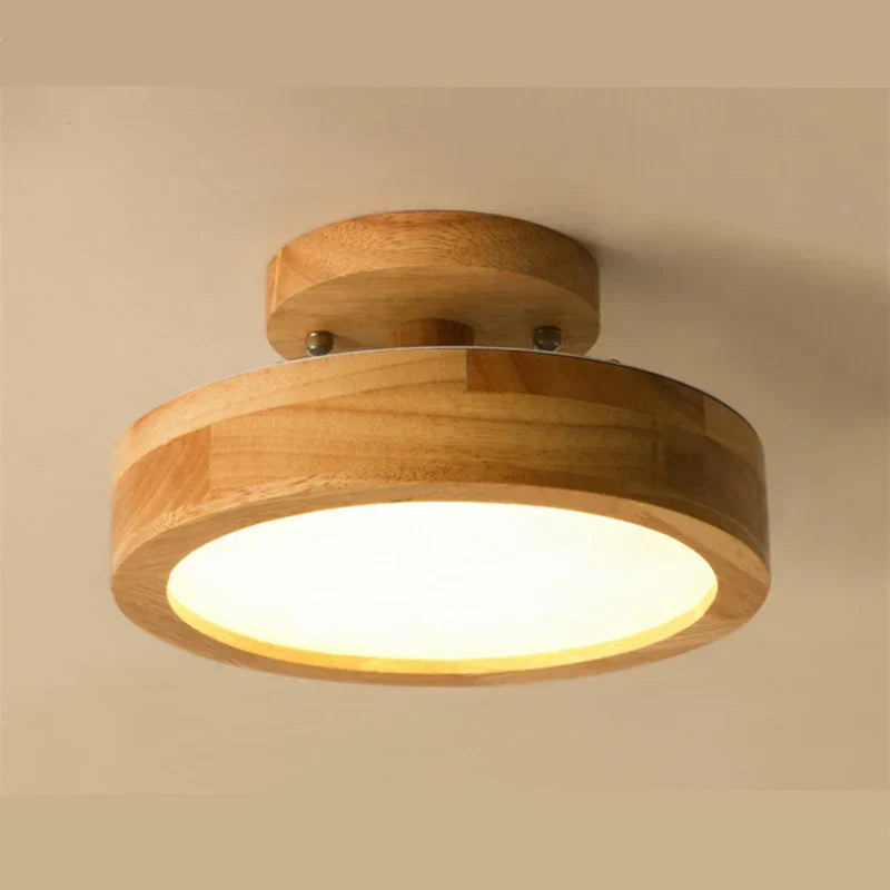 BowLift | Brightlux - Scandinavian Round Wooden Ceiling Lamp