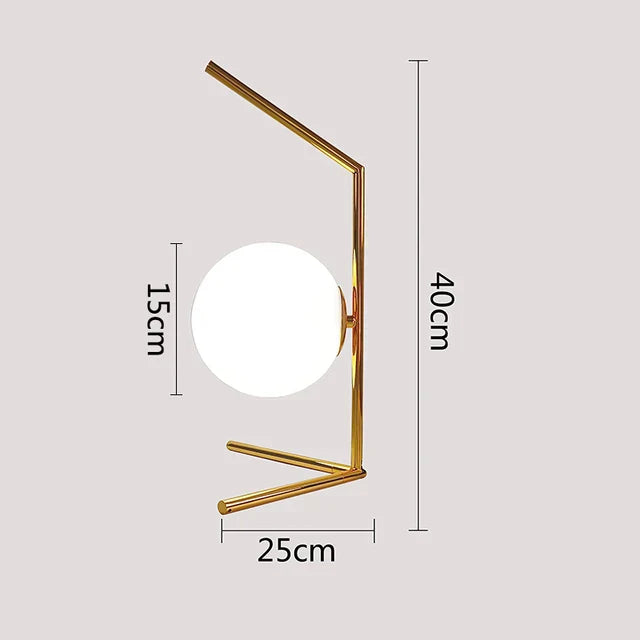Nordic LED table lamp with glass sphere – Minimalist design for living room and bedroom | Bowlift