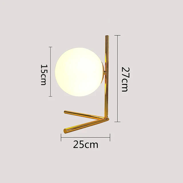 Nordic LED table lamp with glass sphere – Minimalist design for living room and bedroom | Bowlift