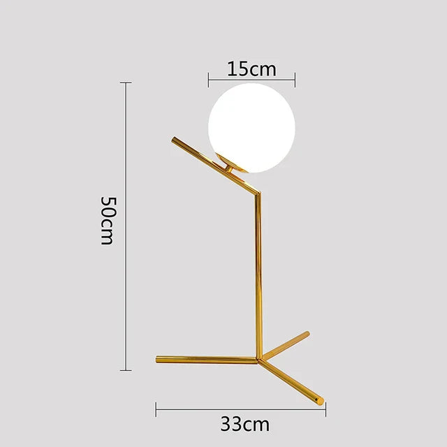 Nordic LED table lamp with glass sphere – Minimalist design for living room and bedroom | Bowlift