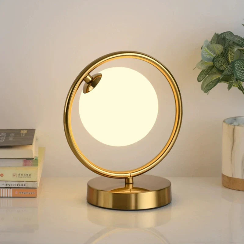 Nordic LED table lamp with glass sphere – Minimalist design for living room and bedroom | Bowlift