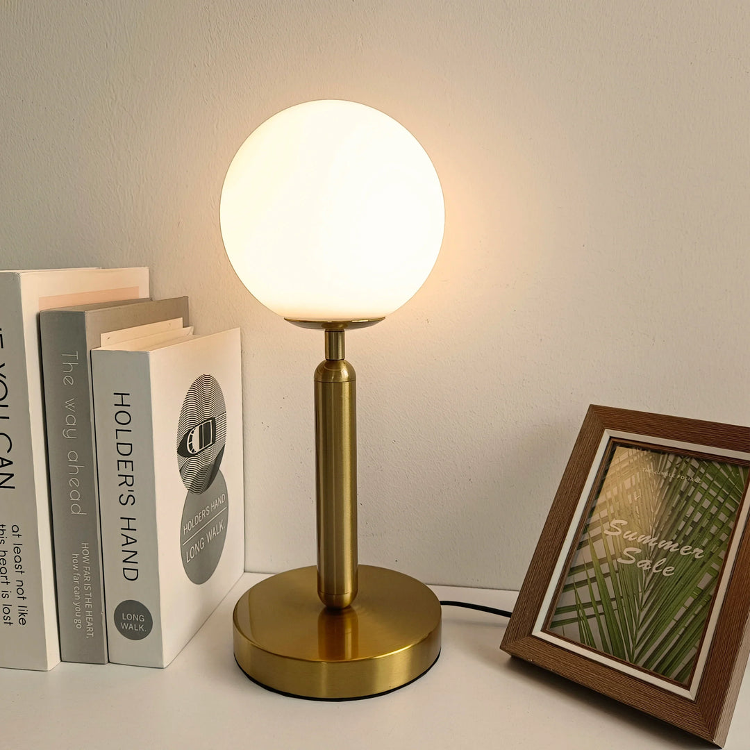 Nordic LED table lamp with glass sphere – Minimalist design for living room and bedroom | Bowlift