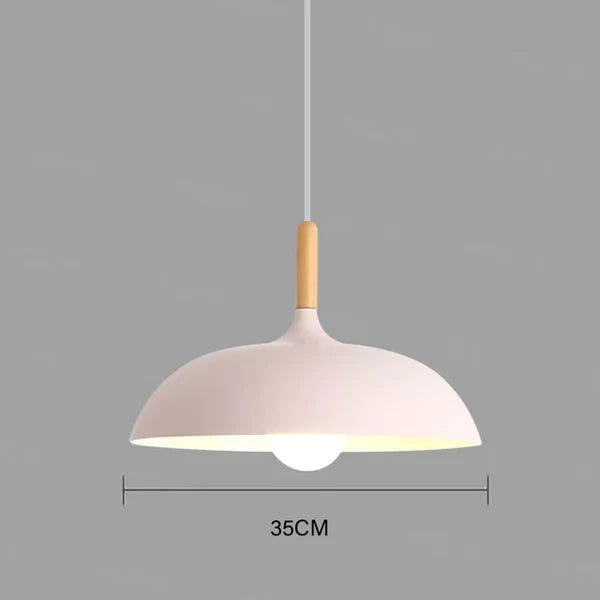 Modern Scandinavian LED pendant light – Pendant light made of oak for living room, kitchen, and dining room | Bowlift