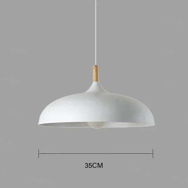 Modern Scandinavian LED pendant light – Pendant light made of oak for living room, kitchen, and dining room | Bowlift