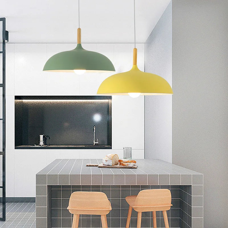 Modern Scandinavian LED pendant light – Pendant light made of oak for living room, kitchen, and dining room | Bowlift