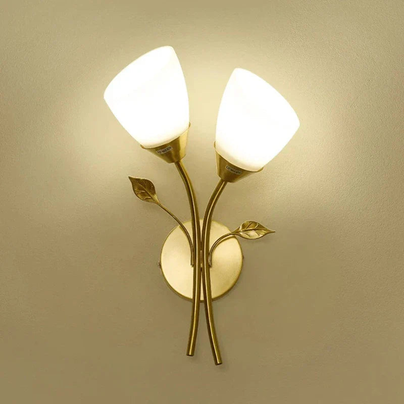 Requirements wall lamp in vintage style with leaf motif – LED lamp for hallway & living room | Bowlift