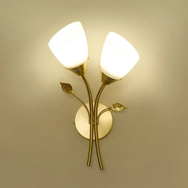 Requirements wall lamp in vintage style with leaf motif – LED lamp for hallway & living room | Bowlift