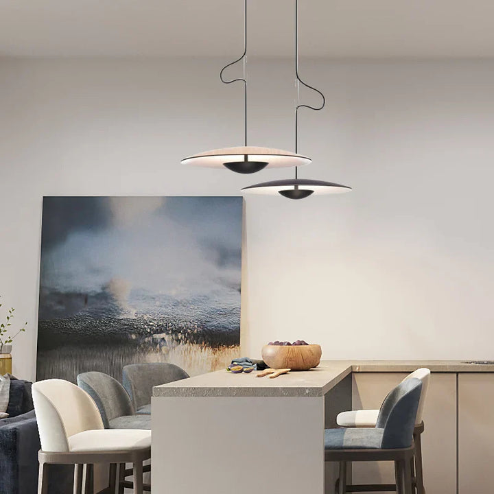 Modern LED Pendant Light – Scandinavian Design Made of Wood and Metal | Bowlift