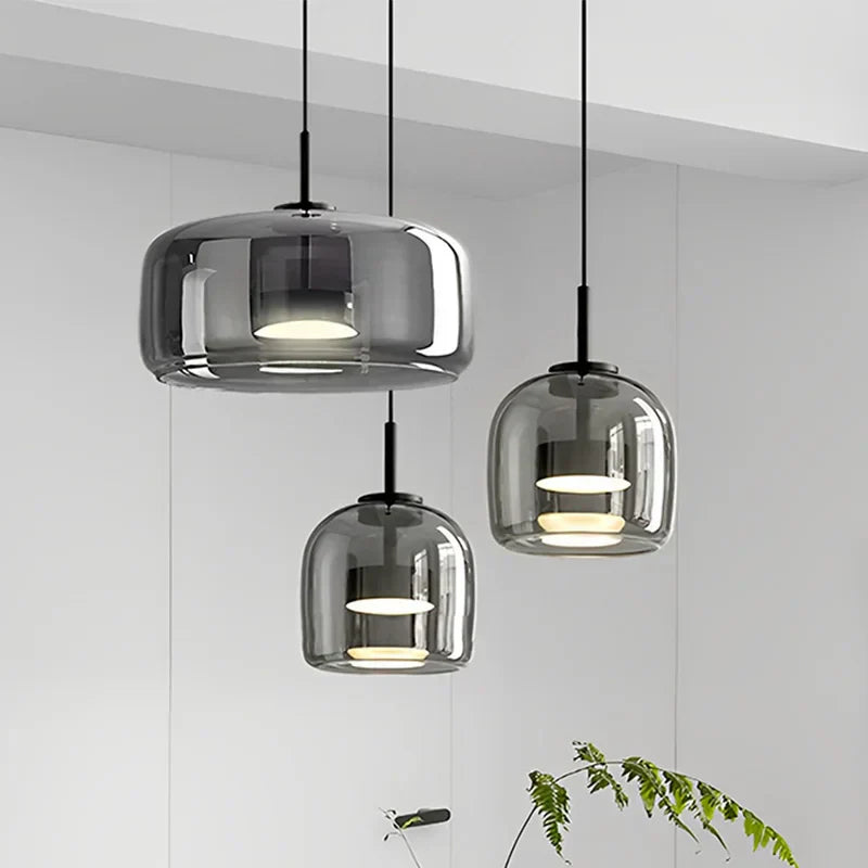 Minimalist Glass Pendant Light, Modern Designer Hanging Lamp for Dining Room & Living Room | Bowlift