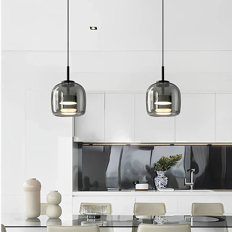 Minimalist Glass Pendant Light, Modern Designer Hanging Lamp for Dining Room & Living Room | Bowlift