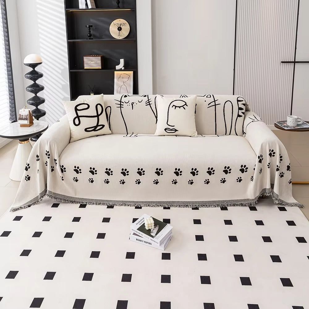 BowLift | Nordic Cat Paw Chenille Sofa Cover