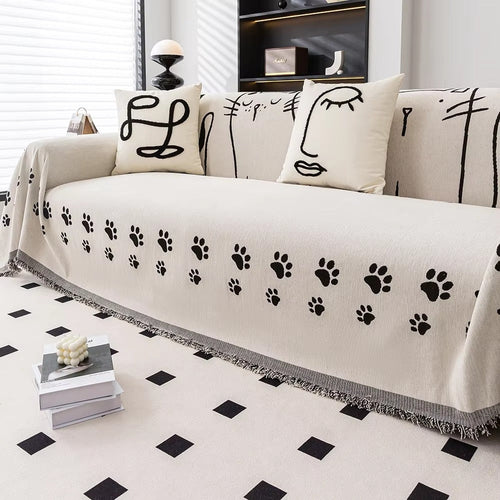 BowLift | Nordic Cat Paw Chenille Sofa Cover