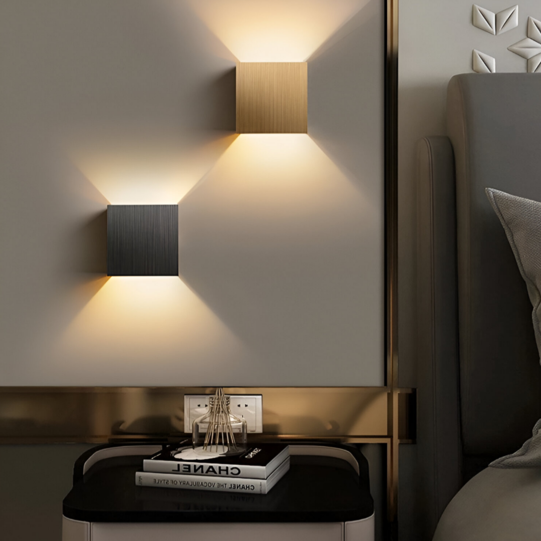 BowLift | LED Wall Lamp NORDIVIA | USB & Cable Operation | Double Light Color | Aluminum & Acrylic | 10x10x5 cm