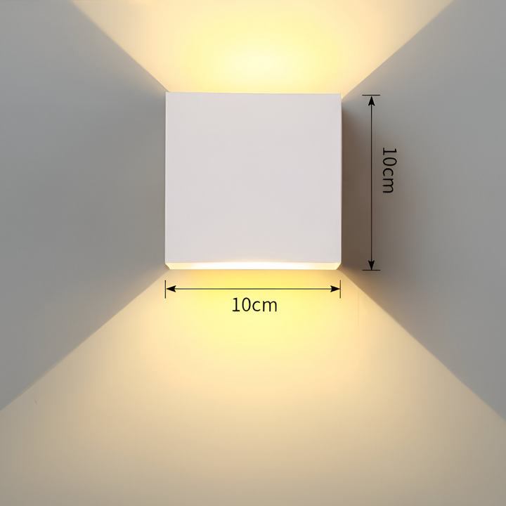 BowLift | LED Wall Lamp NORDIVIA | USB & Cable Operation | Double Light Color | Aluminum & Acrylic | 10x10x5 cm