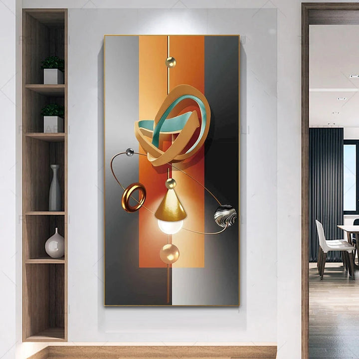 Nordic Celestial Harmony Wall Art Fine Art Canvas Prints Light Luxury Abstract Auspicious Pictures For Modern Apartment Living Room Foyer Art Decor | Bowlift
