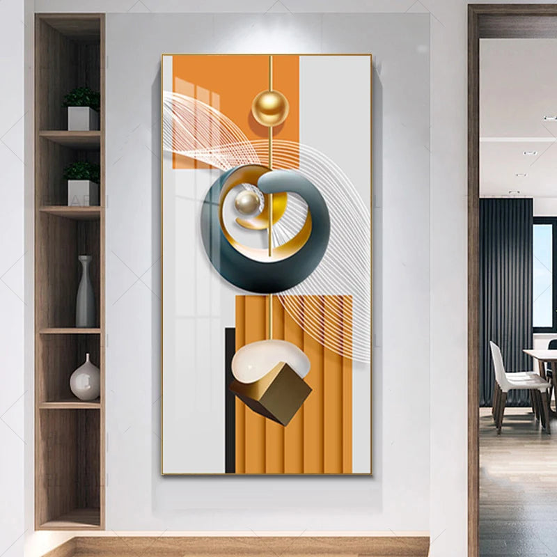 Nordic Celestial Harmony Wall Art Fine Art Canvas Prints Light Luxury Abstract Auspicious Pictures For Modern Apartment Living Room Foyer Art Decor (Unframed) | Bowlift