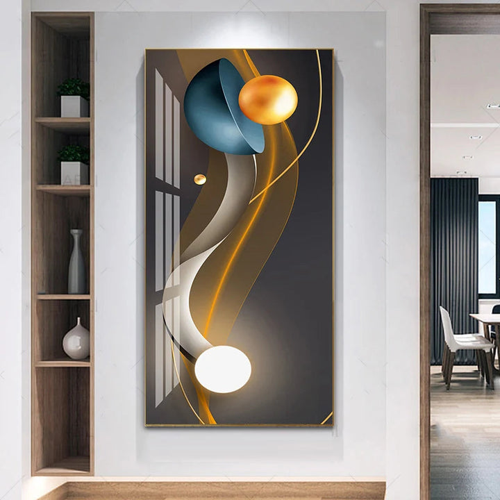 Nordic Celestial Harmony Wall Art Fine Art Canvas Prints Light Luxury Abstract Auspicious Pictures For Modern Apartment Living Room Foyer Art Decor (Unframed) | Bowlift