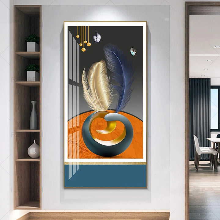 Nordic Celestial Harmony Wall Art Fine Art Canvas Prints Light Luxury Abstract Auspicious Pictures For Modern Apartment Living Room Foyer Art Decor (Unframed) | Bowlift
