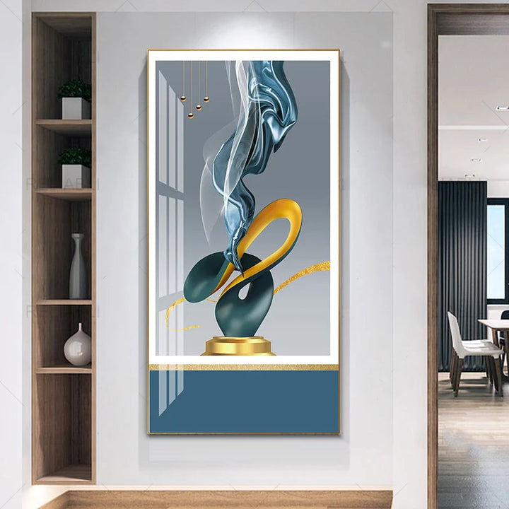 Nordic Celestial Harmony Wall Art Fine Art Canvas Prints Light Luxury Abstract Auspicious Pictures For Modern Apartment Living Room Foyer Art Decor (Unframed) | Bowlift