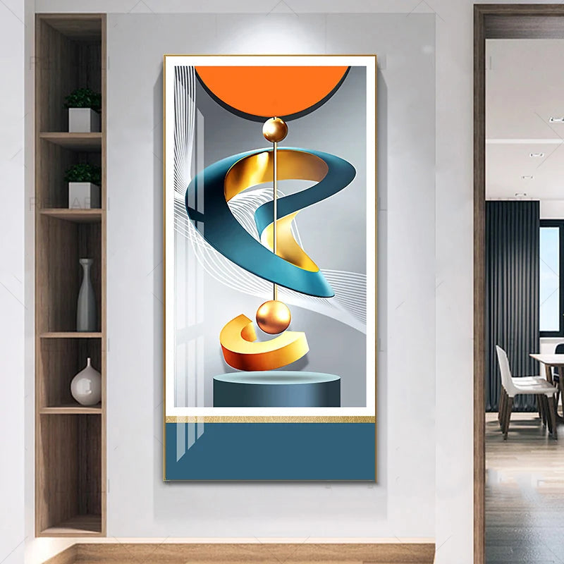 Nordic Celestial Harmony Wall Art Fine Art Canvas Prints Light Luxury Abstract Auspicious Pictures For Modern Apartment Living Room Foyer Art Decor (Unframed) | Bowlift