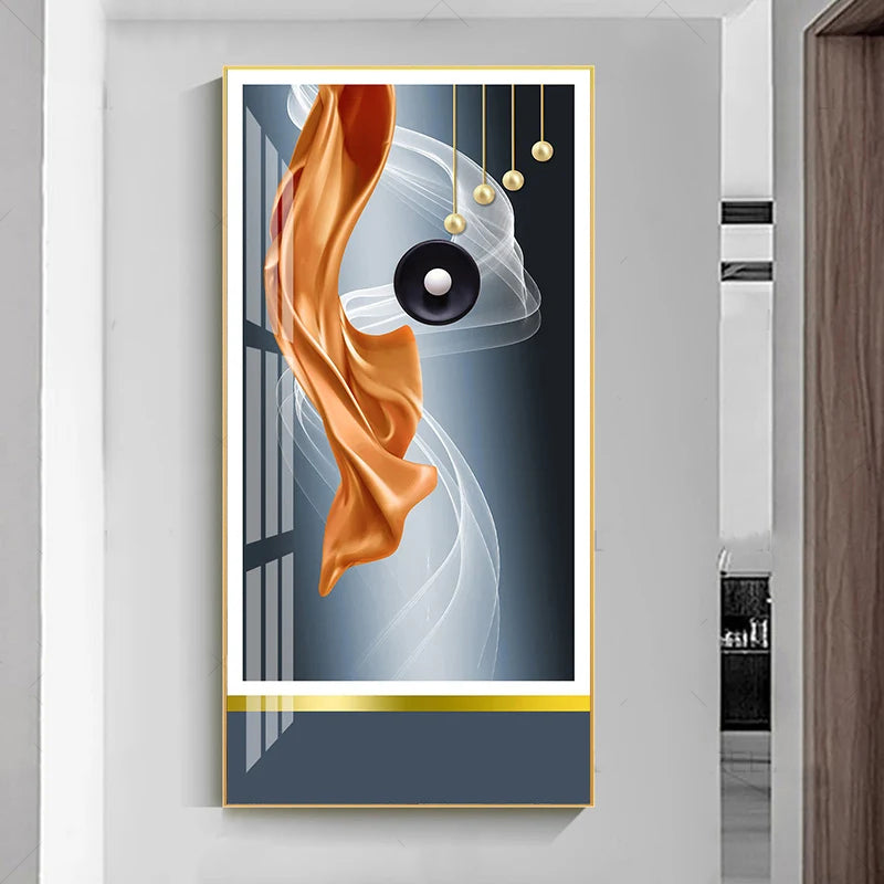 Nordic Celestial Harmony Wall Art Fine Art Canvas Prints Light Luxury Abstract Auspicious Pictures For Modern Apartment Living Room Foyer Art Decor (Unframed) | Bowlift