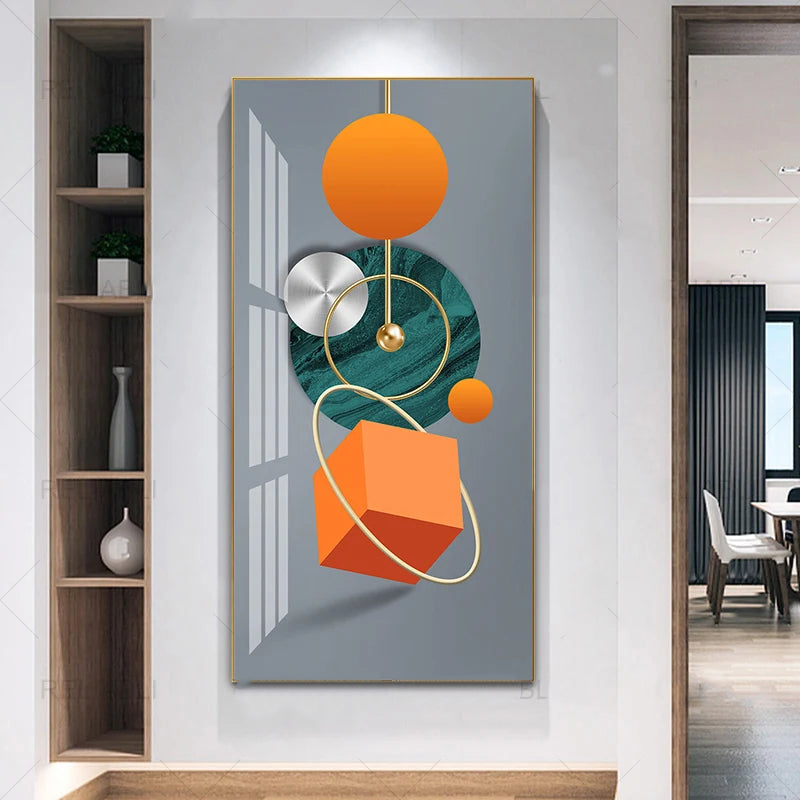 Nordic Celestial Harmony Wall Art Fine Art Canvas Prints Light Luxury Abstract Auspicious Pictures For Modern Apartment Living Room Foyer Art Decor | Bowlift