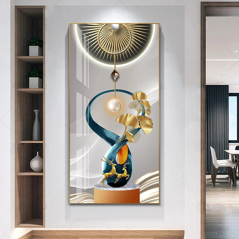 Nordic Celestial Harmony Wall Art Fine Art Canvas Prints Light Luxury Abstract Auspicious Pictures For Modern Apartment Living Room Foyer Art Decor | Bowlift