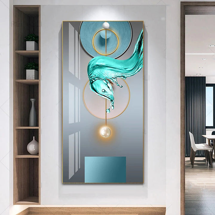 Nordic Celestial Harmony Wall Art Fine Art Canvas Prints Light Luxury Abstract Auspicious Pictures For Modern Apartment Living Room Foyer Art Decor | Bowlift