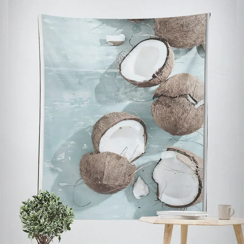 Nordic Hanging Tapestry Wall Decoration 100% Polyester Printed Seascapes Sun Sea & Sandy Beach Blue Sky Tapestries Pictures Of Calm For Living Room | Bowlift