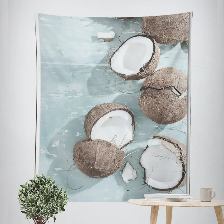 Nordic Hanging Tapestry Wall Decoration 100% Polyester Printed Seascapes Sun Sea & Sandy Beach Blue Sky Tapestries Pictures Of Calm For Living Room | Bowlift