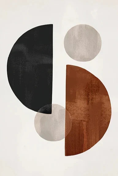 Nordic Minimalist Geometric Abstract Wall Art Fine Art Canvas Prints Beige Black Abstract Pictures For Modern Apartment Home Decor | Bowlift