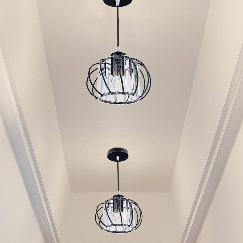 BowLift | Pendant Light Black Glass Globe Ceiling Fixture