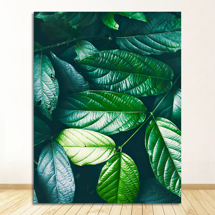 Nordic Tropical Green Leaf Nature Posters Wall Art Fine Art Canvas Prints Ambient Pictures Of Calm For Living Room Dining Room Home Office Decor | Bowlift