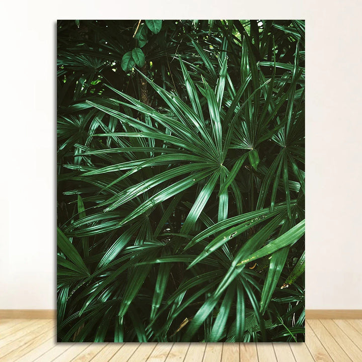 Nordic Tropical Green Leaf Nature Posters Wall Art Fine Art Canvas Prints Ambient Pictures Of Calm For Living Room Dining Room Home Office Decor | Bowlift