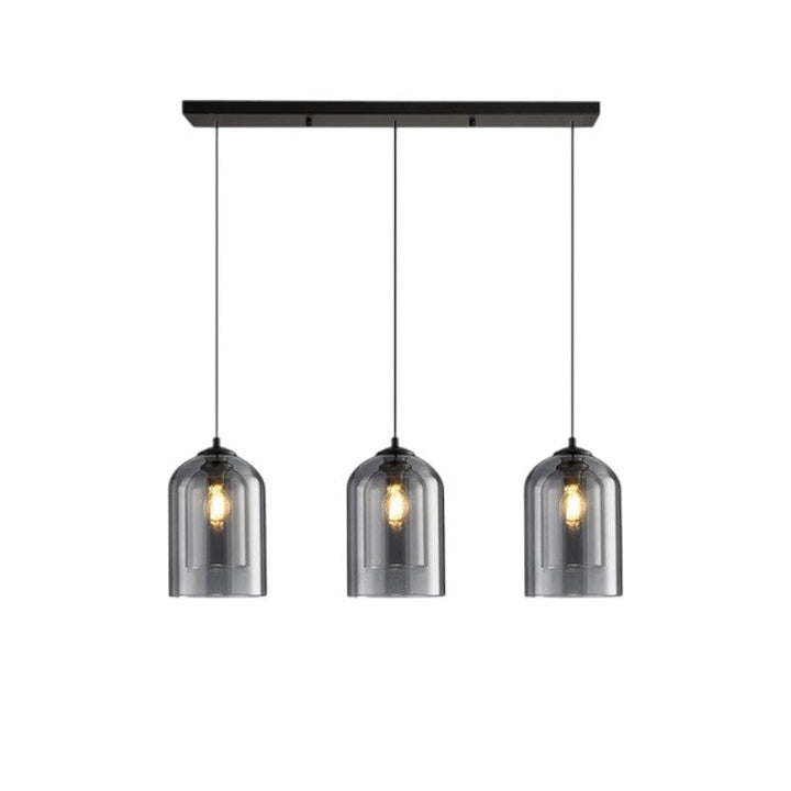 BowLift | Modern Hanging Lamp Janis with Adjustable Height – Glass, Ideal Lamp for Living Room and Above Table