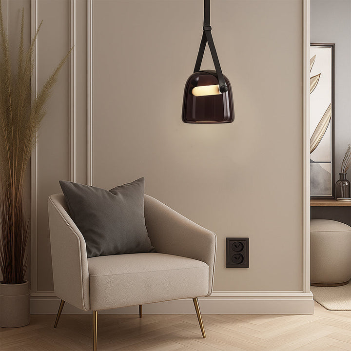 BowLift | Modern Penumbra Hanging Lamp with Adjustable Height for Living Room and Dining Room – Lighting Above the Table in Black and White Color