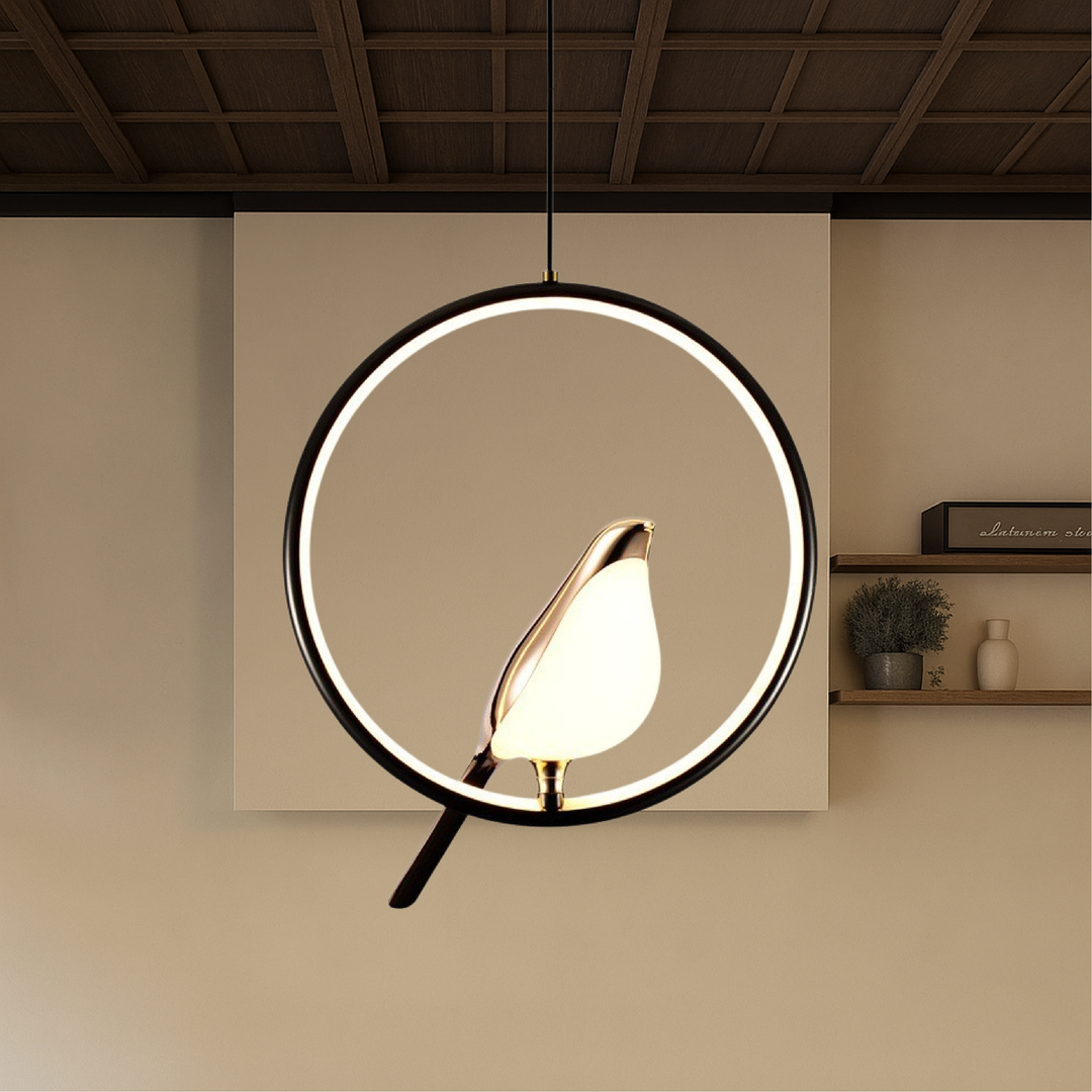 BowLift | Modern Pendant Lamp with Bird Motif - Adjustable Height, Ideal for Dining Room and Living Room Lighting