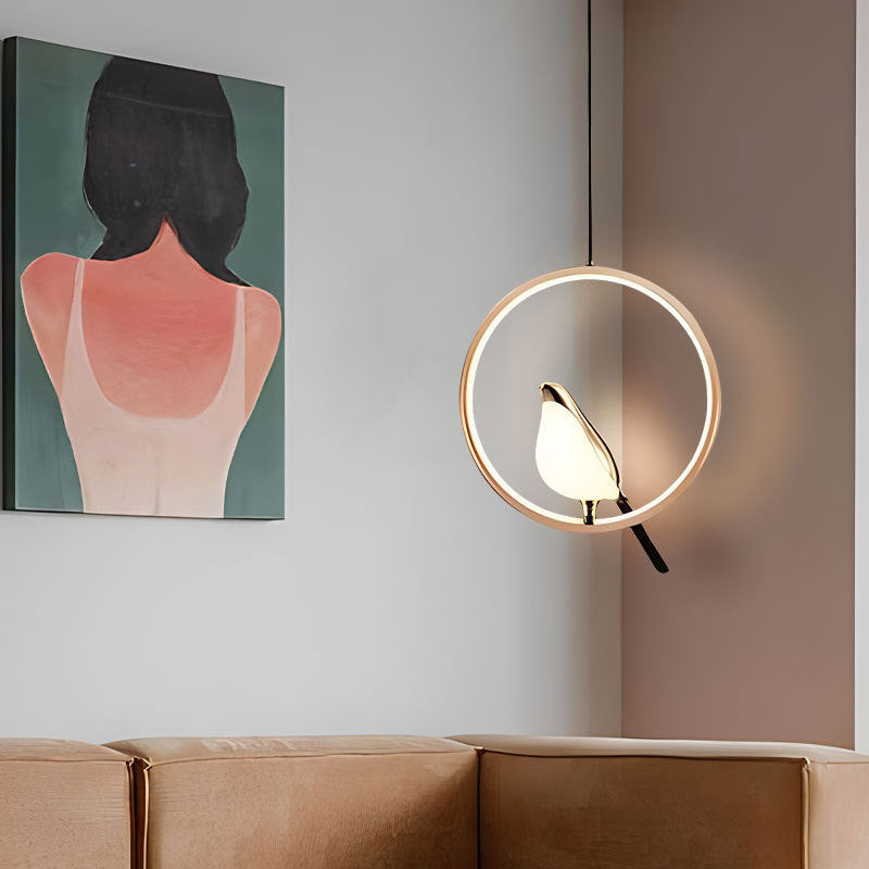 BowLift | Modern Pendant Lamp with Bird Motif - Adjustable Height, Ideal for Dining Room and Living Room Lighting